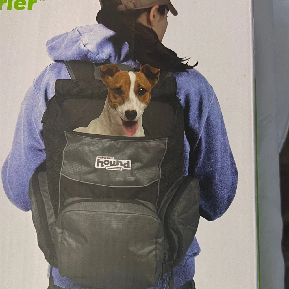 Outward Hound PoochPouch Backpack Carrier in Black and‎ Green